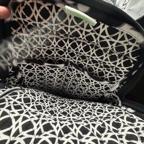 2PC Vera Bradley Black & White Quilted Duffle Bag and Backpack Retired Pattern - Picture 8 of 12